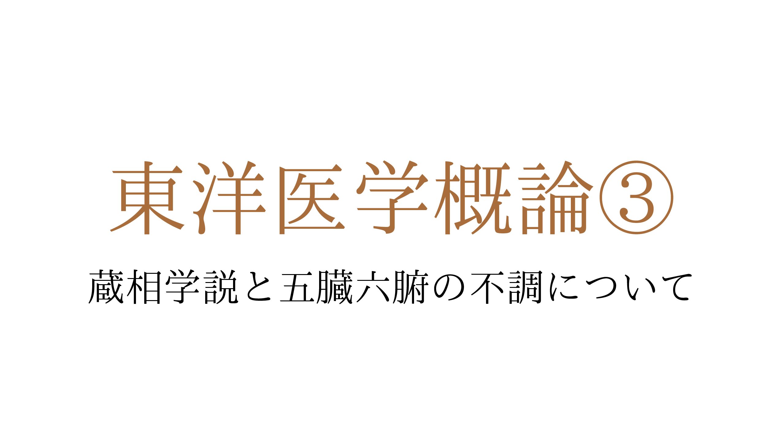 東洋医学概論③～蔵相学説と五臓六腑の不調について